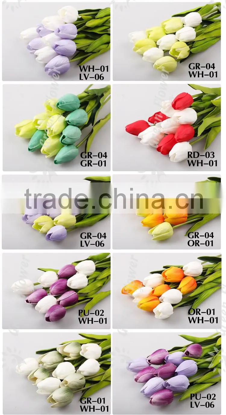 Home Decoration Occasion and Decorative Flowers & Wreaths Type 35CM mini tulip Real Touch for Home Weddings decorations