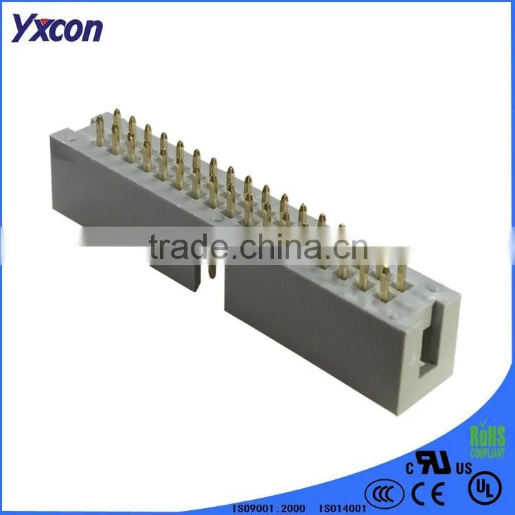 Dongguan ISO certificate 2.54mm pitch two rows 180 degree box header