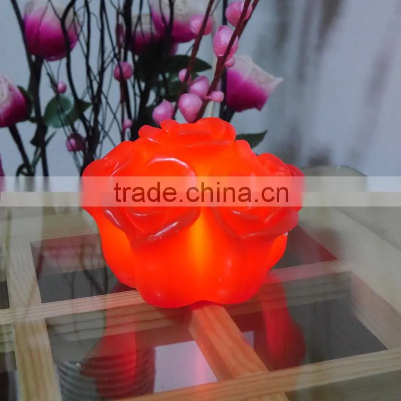LED rose combine candles flamless round candle light