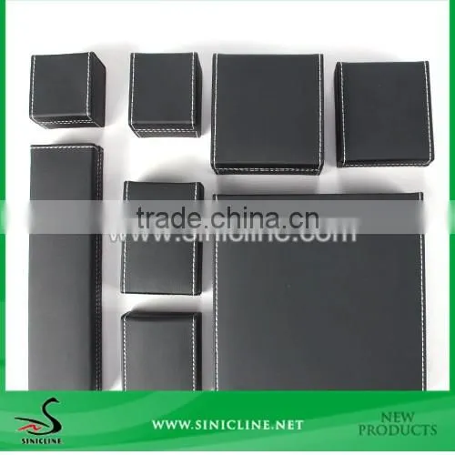 Sinicline High Quality Black Leather Pen Box