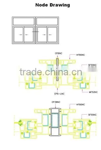 CONCH 80 PVC profiles for UPVC windows system
