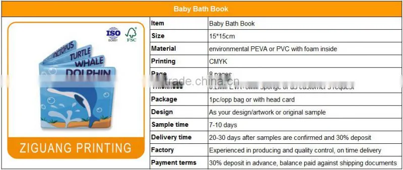 Customized Vinyl Baby Bath Book