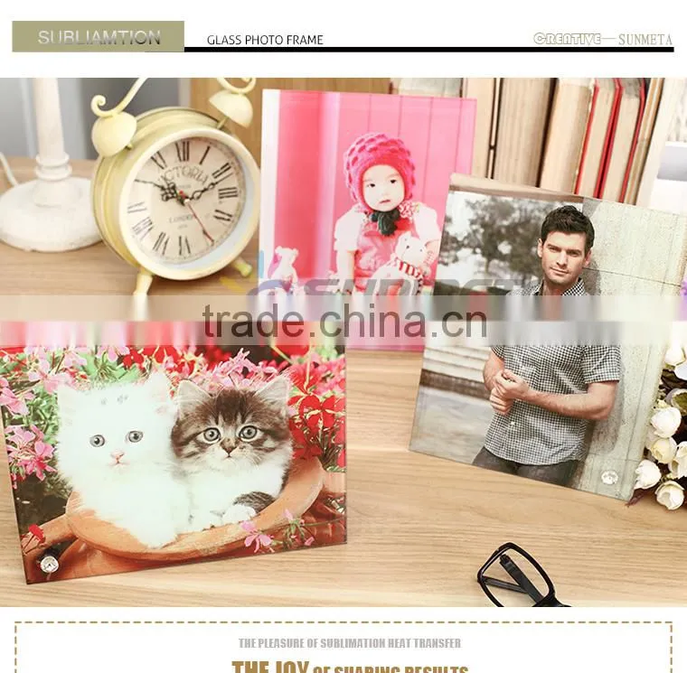 High Quarlity Sublimation Glass Photo Frame for wedding gift