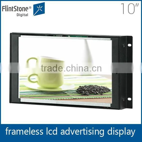 flintstone 10 inch open frame advertising screen x video usb drive remote pos video ad player