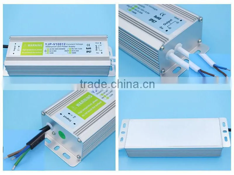 led driver 100w 12v waterproof YJP-V10012 RoHS,CE-EMC,CE-LVD,IP67