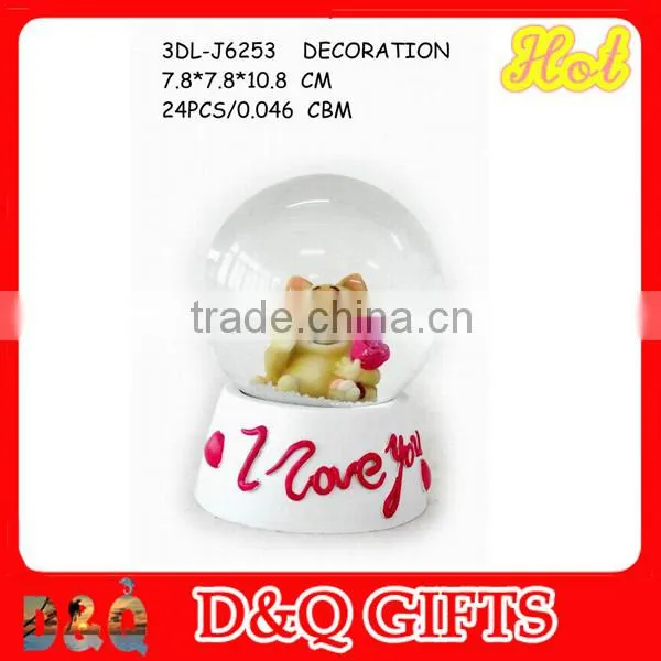 Custom home decoration craft 45mm christmas mini cats snow globe