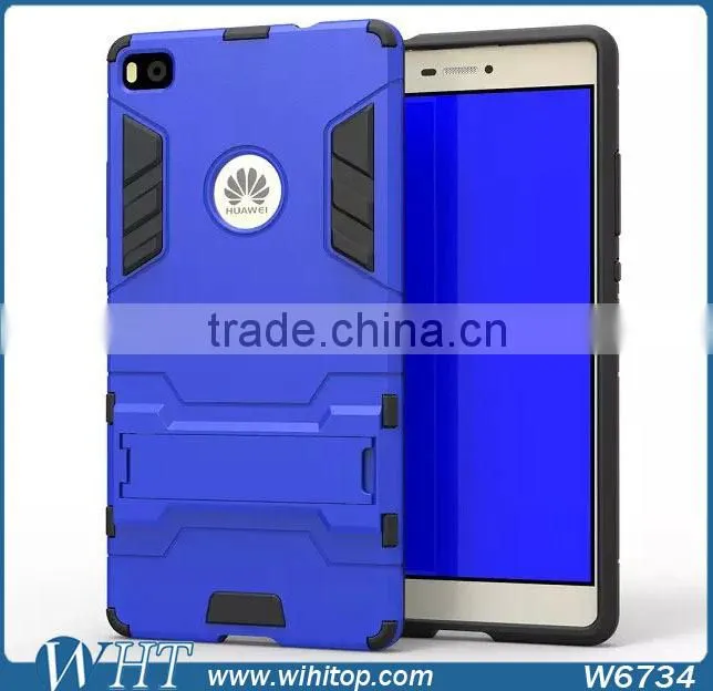 For Huawei P8 Phone Case, TPU PC Hybrid Armor Stand Mobile Phone Case for Huawei P8