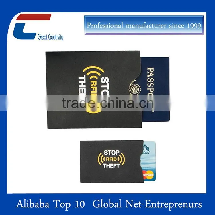 custom rfid blocking sleeve credit card imformation protector