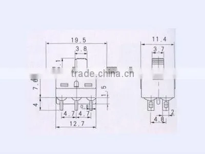 3Pin slide switch of red & miniature slide switch of AC