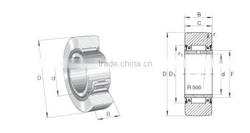 NA2209.2RS Machine type BRG cam follower bearing NA2209-2RS Yoke type track roller bearing