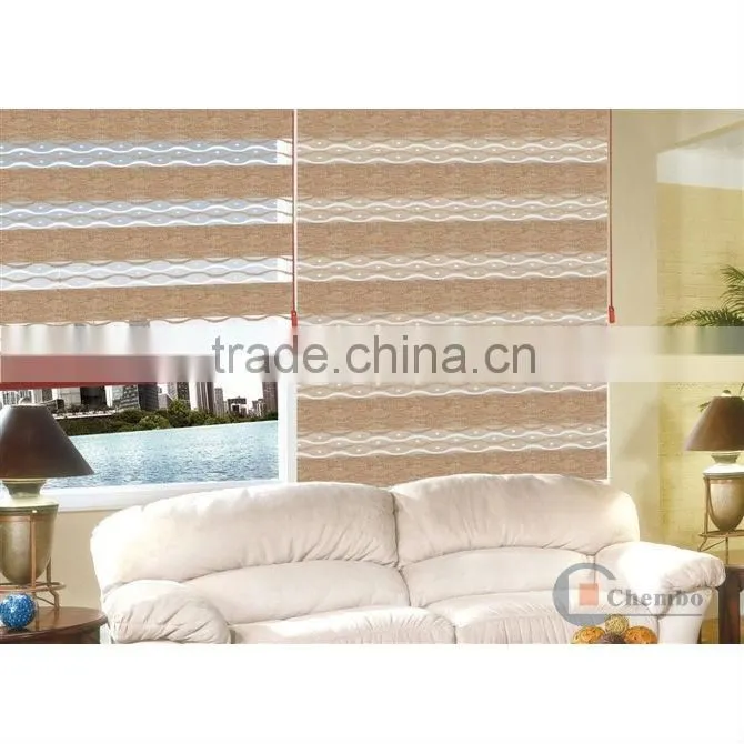 China supplier jacquard wavy day and night rainbow colored blinds