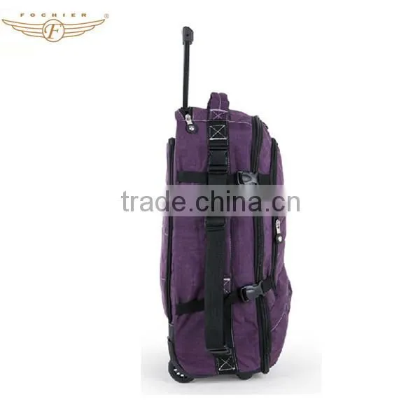 OEM ODM Factory Waterproof Wheeled Nylon Hiking Sport Trolley Backpack