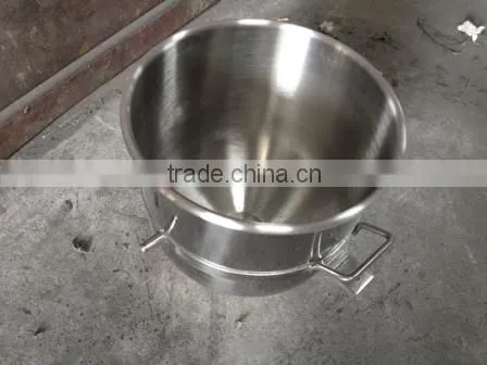 Commercial Kitchen use Stainless Steel Round Mixing Bowl with handle for food machine, knead dough and egg stirring