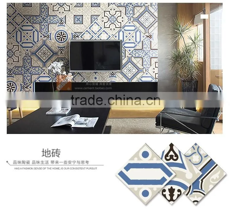 20*20cm blue color encaustic cement decorative tile moroccan cenment tile Hot sale cheap