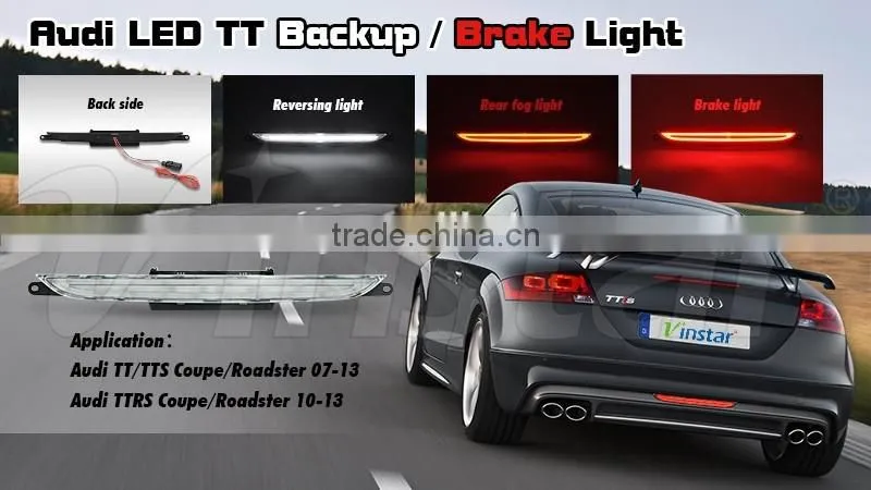 Vinstar Direct Fit Clear Lens 3-In-1 LED Rear Fog Lamp / LED Reverse Light Feature For 2007-2013 Audi TT