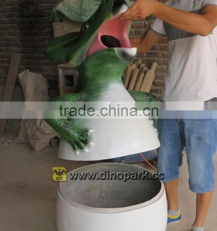 HLT Artistic Dustbin Fiberglass Dinosaur Dustbin For Park