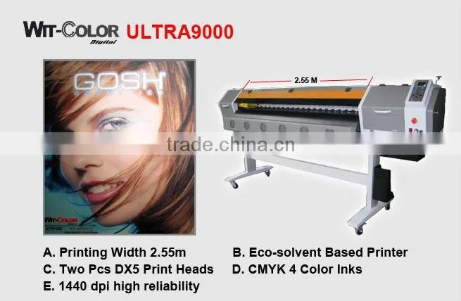 High speed 3.4m large format solvent printer, flex banner printing machine price
