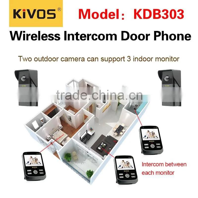 Digital waterproof 300meters wireless video door phone kit