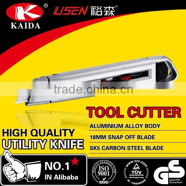 3pcs blades utility knife Trapezoid blade Zinc alloy Fixed Blade OEM Utility Cutter