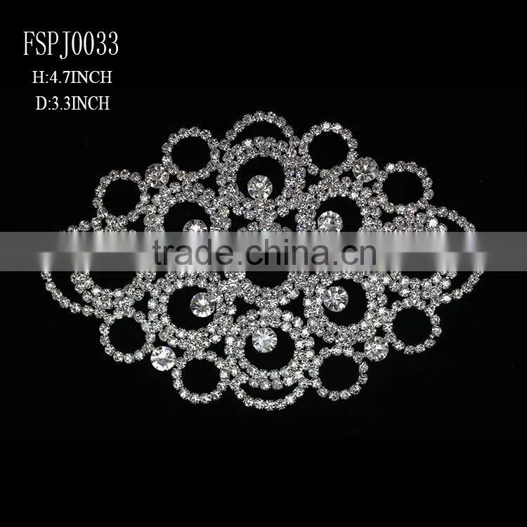 2015 Round hot fix Rhinestone crystal appliques for wedding dress