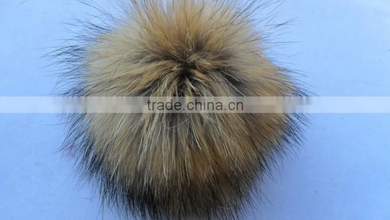 Raccoon fur pom poms For Hat / Garment / Key Chain/Shoes