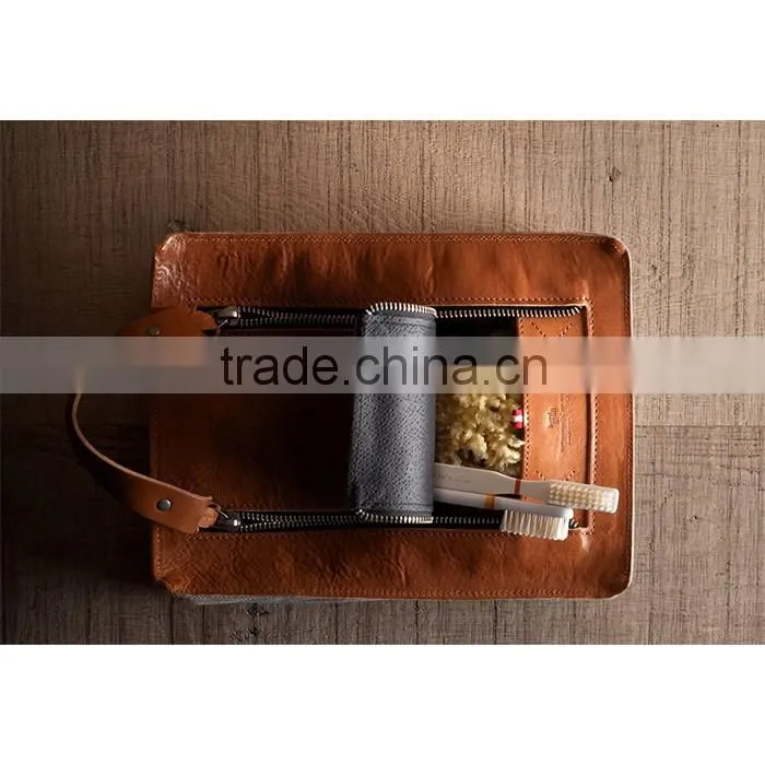 dopp kit travel canvas pouch toilet pouch leather trim