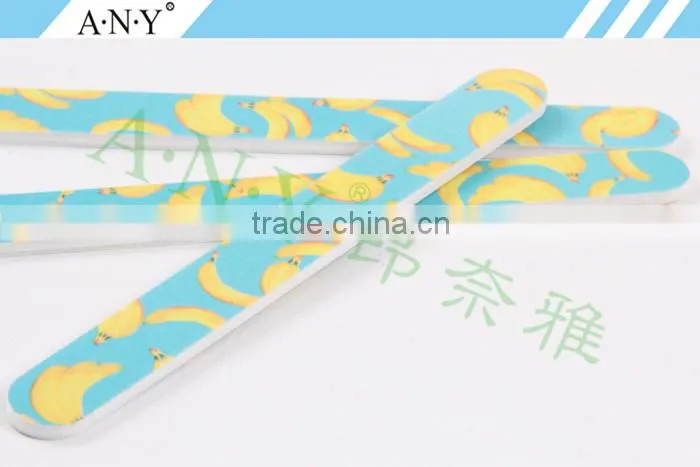 Nail Cure Polishing and Shaping Banana Printing Pattern Nail Files 100/180