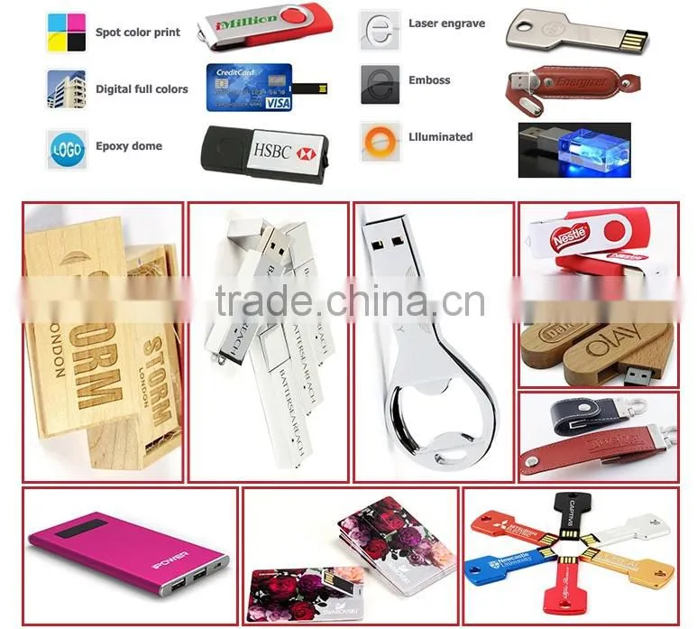 Wholesale 2GB 4GB 8GB 16GB 32GB 64GB plastic case gift swivel usb flash drives