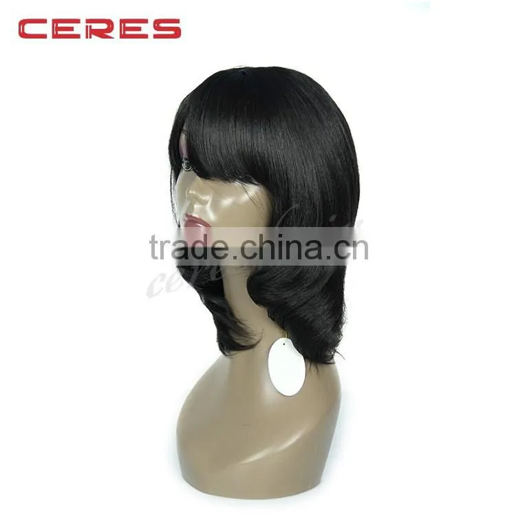shoulder length bob wavy natural style synthetic wig