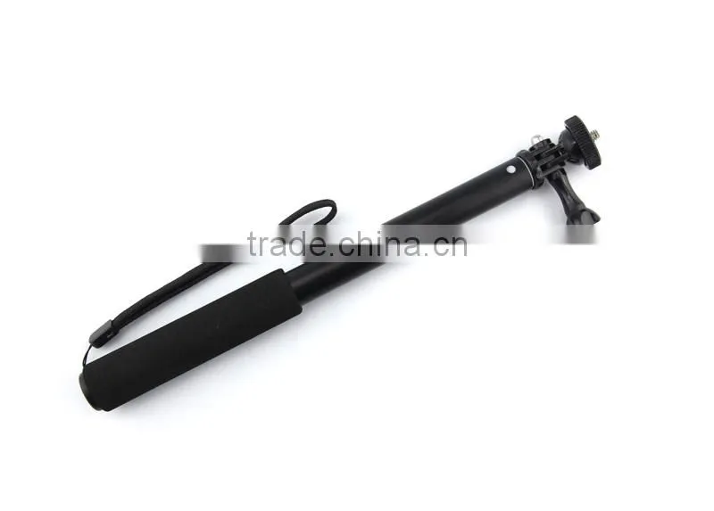 black selfie stick compatible with go pro device from Lontion