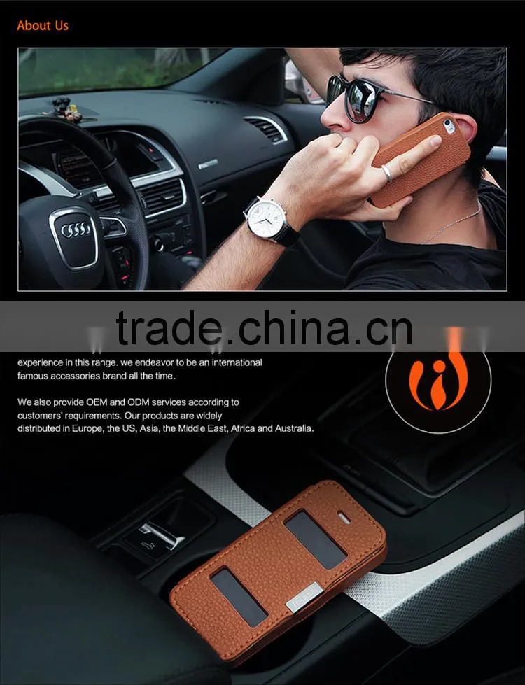 Ultrathin litchi pattern leather case for iphone6