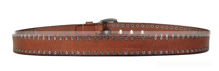Customized rivets cow leaher belt for men