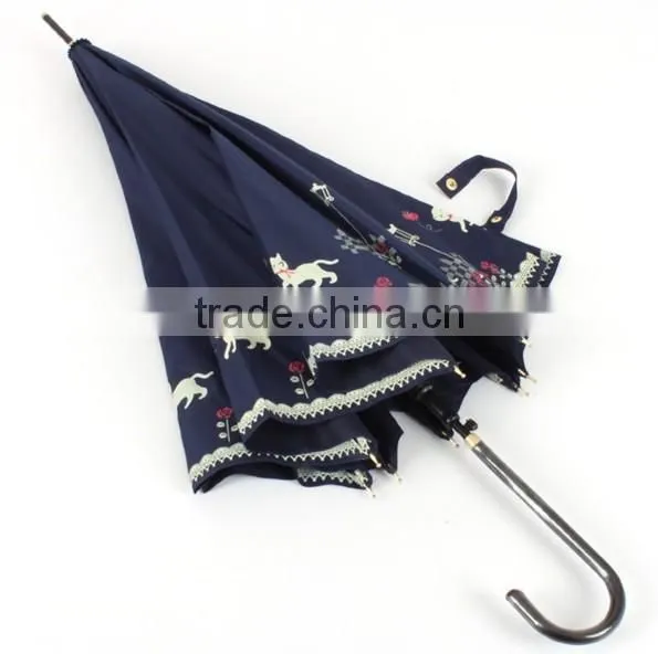 23 inch stick crook handle cat print lady umbrellas