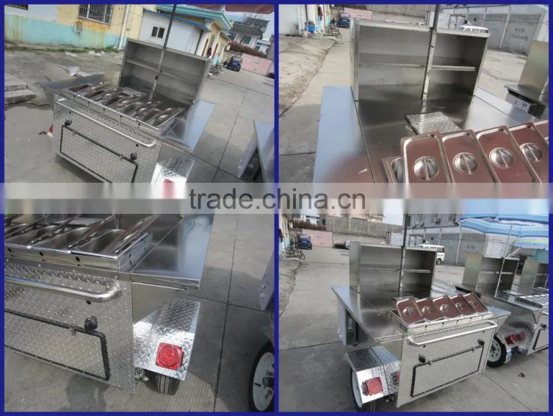 2015 hot sales best quality CE ISO UL EEC hot dog cart food vending hot dog cart stainless steel hot dog cart