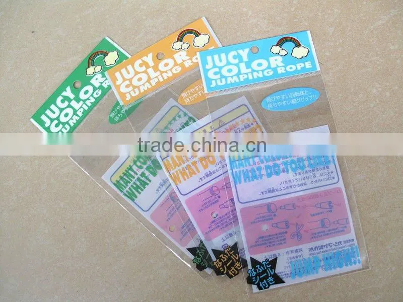 plastic bopp bag with header and adhesive flap