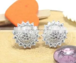 2013 best selling spring collection 925 sterling silver earrings with skyblue cz centers for trendy woman and girls