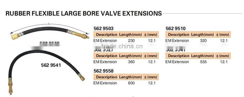 Flexible metal, rubber.plastic valve extensions ,valve accessory