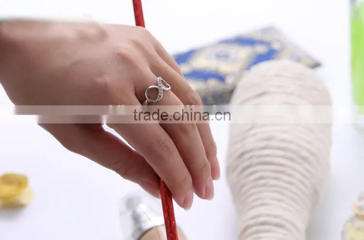 Hot Sale 925 Sterlig Silver Infinity Engagement Ring Silver Infinity Symbol 8 CZ Ring High Polished