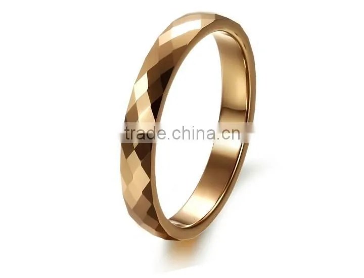 KSTONE 2015 Hot Selling Fashion Rosed Gold Plated Tungsten Wedding Ring for Women and Girls