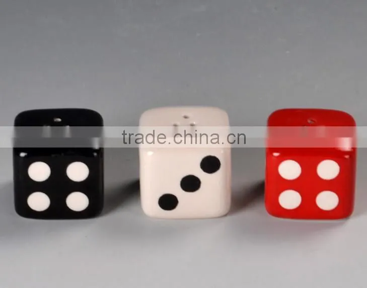ceramic funny dice salt and pepper shaker
