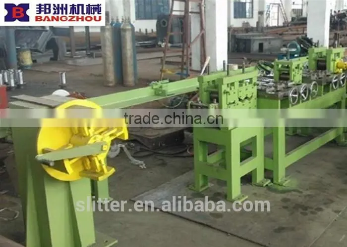 Flat steel deburring, straightening, cutting machine