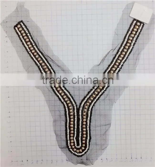Wholesale Fashion Handmade Beaded Neckline Piece For Garment