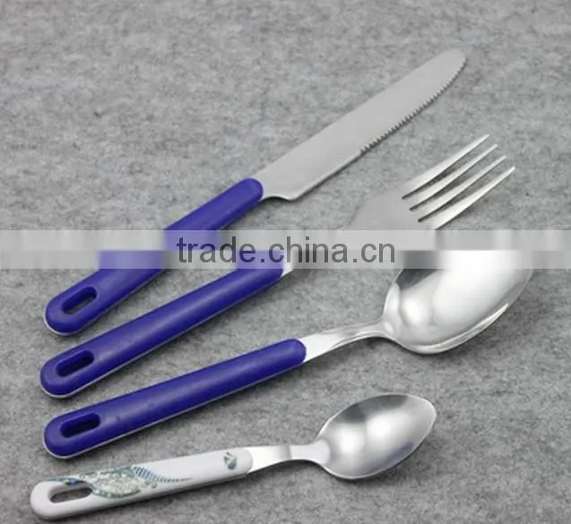 plastic handle 4pcs cutlery set