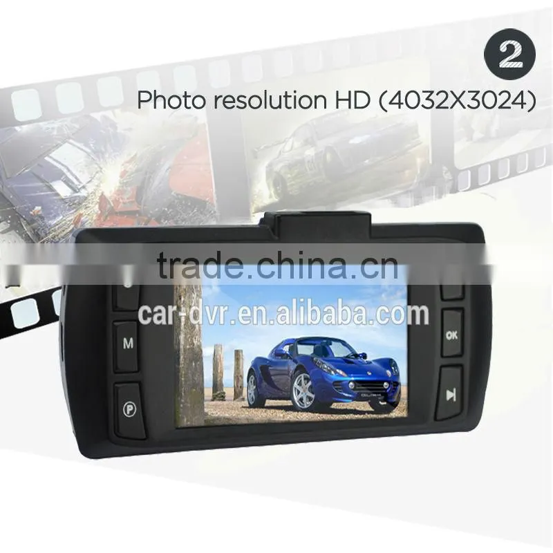 2.7" 170 degree wide lens angle 1080p car dashboard camera