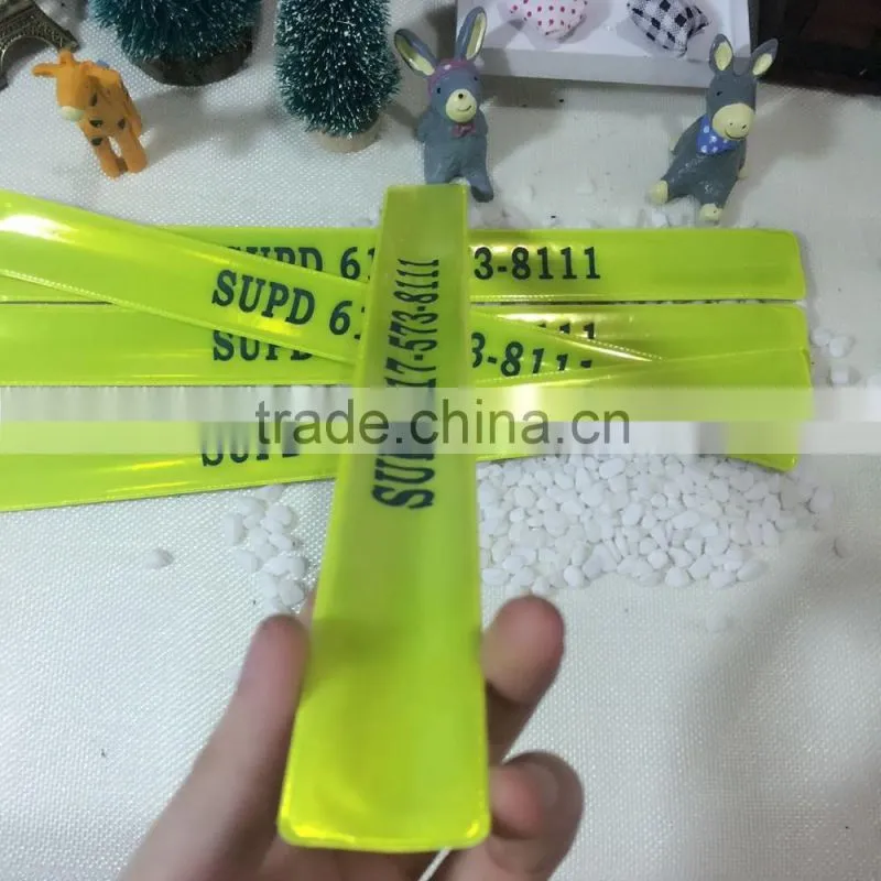 Personalized PVC clap bands / Custom reflective slap bracelets / Snap wristbands