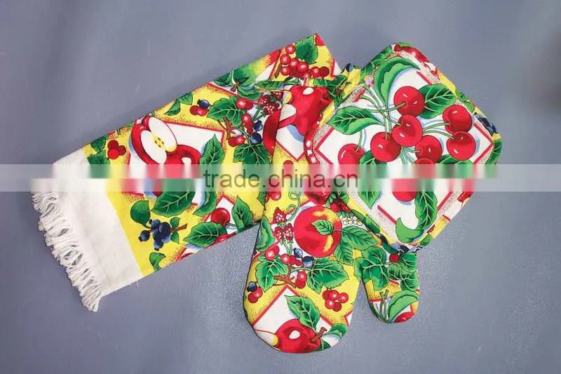 printed cotton kitchen towel set pot holder oven mitten home textile china products