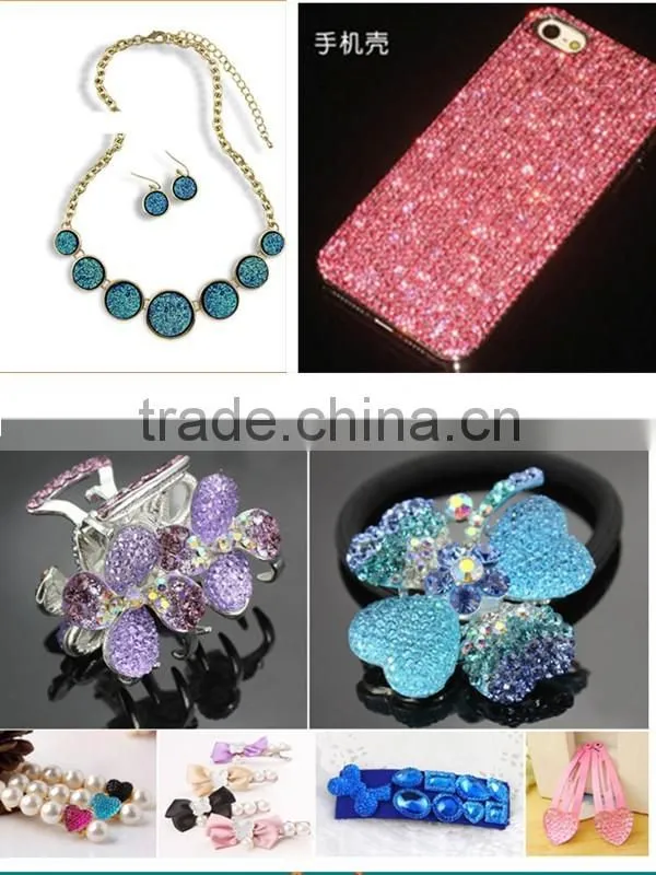 Druzy Cabochons Wholesale green 12mm Flat Round Resin