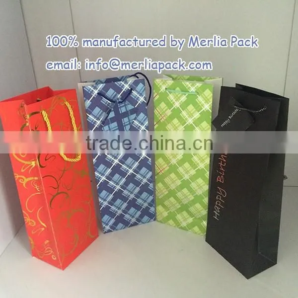 Revel Art Paper Marketplace Bags Single Bottle Paper Wine Assortment Bags