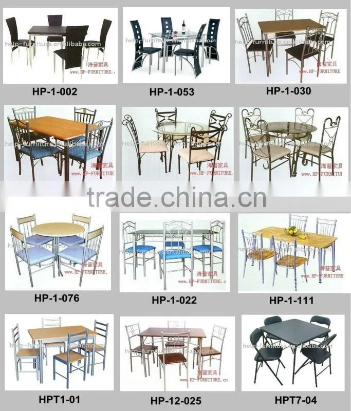 Colourful cheap wooden dining table set