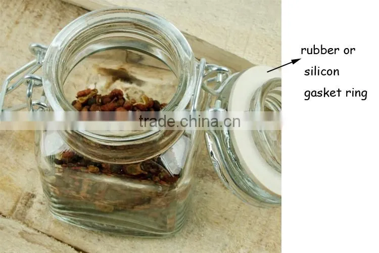 260ml square glass containers for honey with seal lid